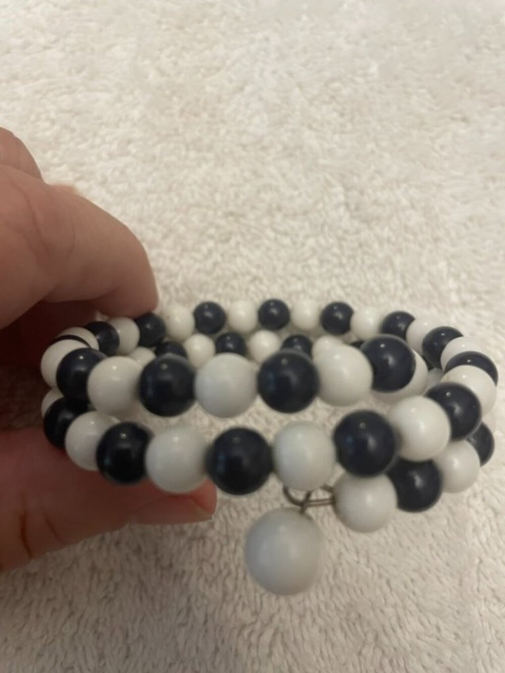 Black and White beaded wrap bracelet